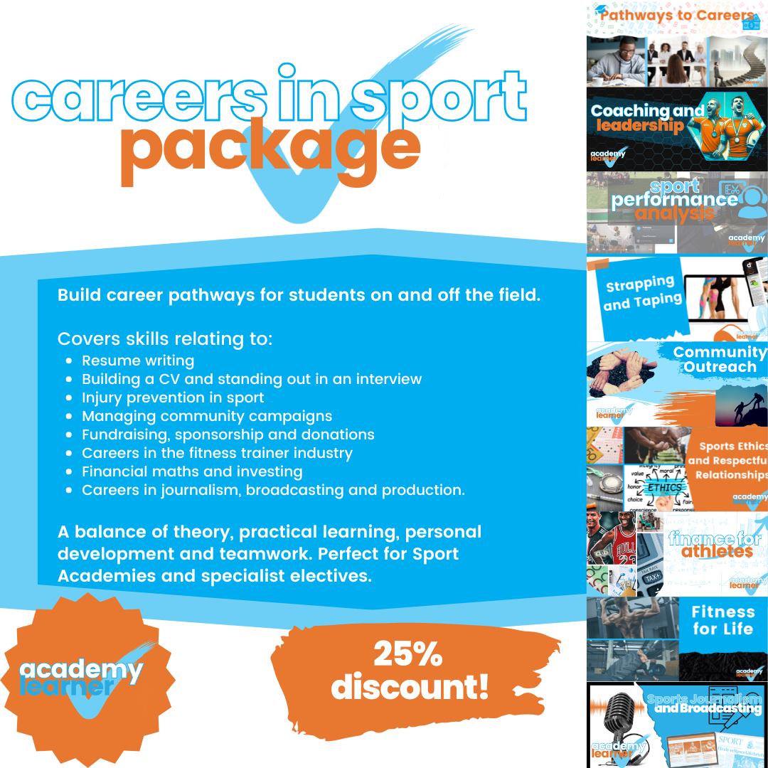 Units of work relating to careers in sport